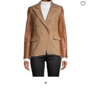 Generation Love Enzo leather sleeve blazer